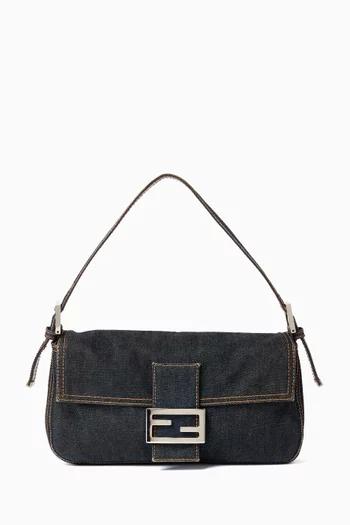 90s Baguette Shoulder Bag in Denim