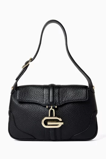 2000s Small Junco Shoulder Bag in Grained Leather
