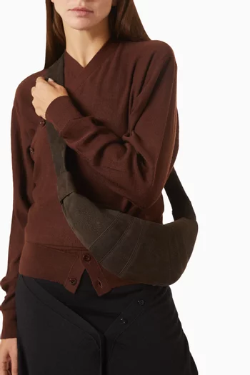 Small Croissant Crossbody Bag in Nubuck