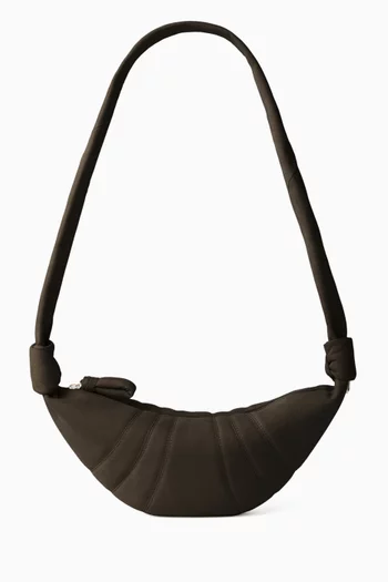 Small Croissant Crossbody Bag in Nubuck