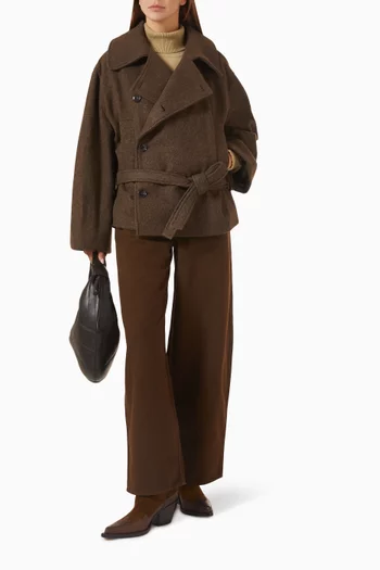 Short Wrap Coat in Felted Wool-blend