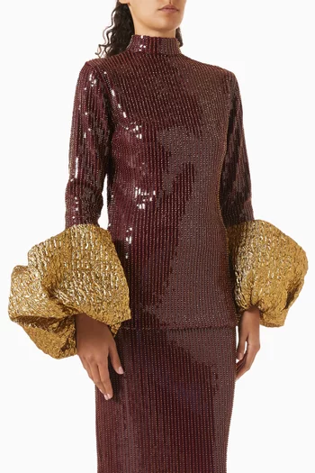 Studded High-neck Top