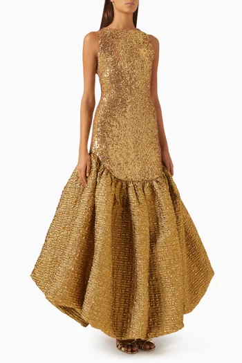 Sequin Bubble-skirt Gown