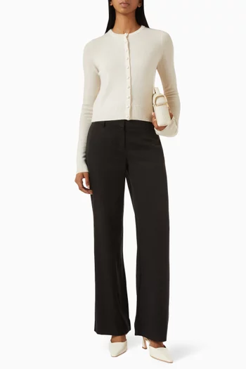Caspia Cropped Cardigan in Recycled Cashmere