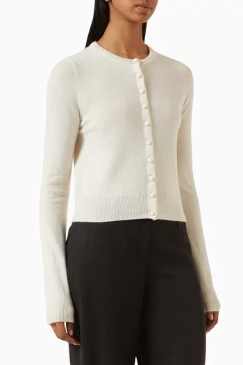 Caspia Cropped Cardigan in Recycled Cashmere