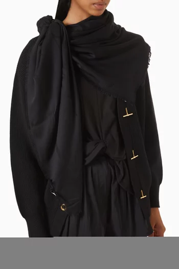 Oversized Logo Scarf in Viscose