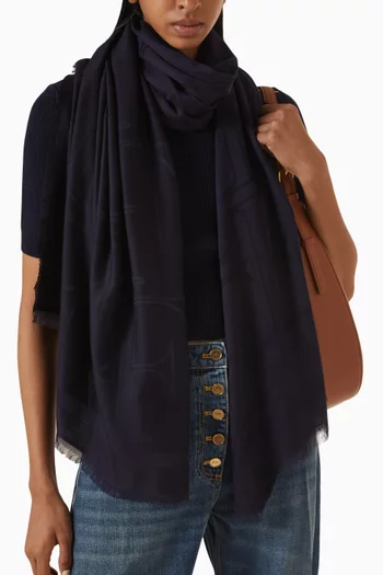 Oversized Logo Scarf in Viscose