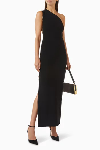 Zip-detailed Maxi Dress in Viscose-knit