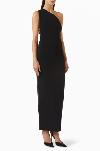Zip-detailed Maxi Dress in Viscose-knit