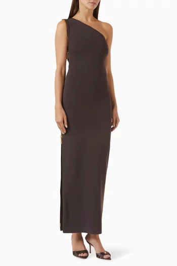 Zip-detailed Maxi Dress in Viscose-knit