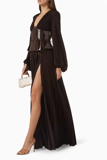 Bustier-belt Dress in Lamé-effect Jersey