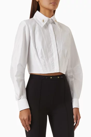 Crop Shirt in Cotton Poplin