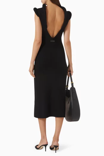 3D-detail Dress in Ribbed-knit