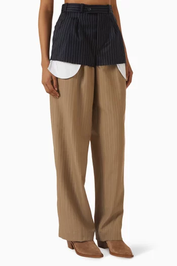 Double-layered Pants in Wool Blend