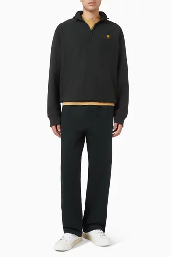 Half-zip American Script Sweatshirt in Brushed Jersey