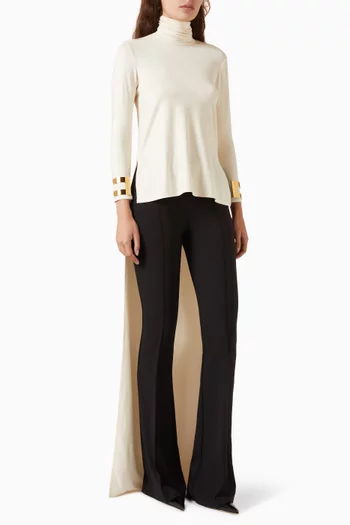 Turtleneck Top in Shiny Jersey