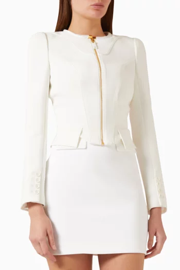 Zip Jacket in Double-layer Crepe
