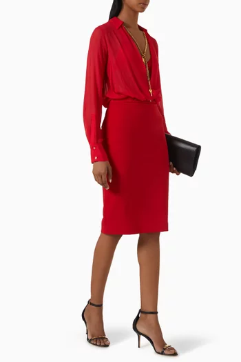 Jewel Skirt in Double-layer Crepe