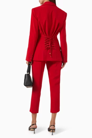 Lace-up Back Jacket in Crepe