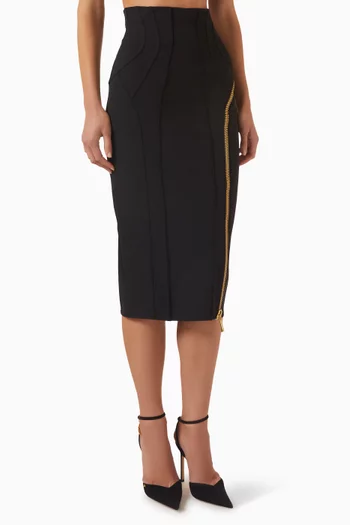 High-waist Pencil Skirt in Technic Fabric