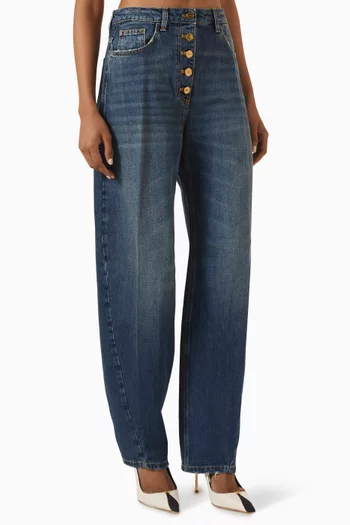 Barrel-leg Jeans in Denim