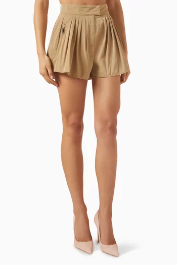 Pleated Shorts in Taffeta