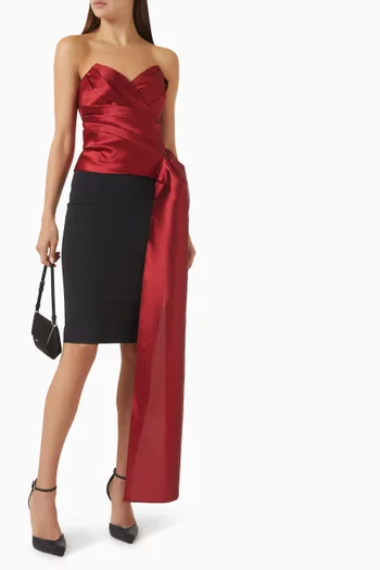 Tail-panel Draped Top in Silk-blend