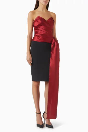 Tail-panel Draped Top in Silk-blend