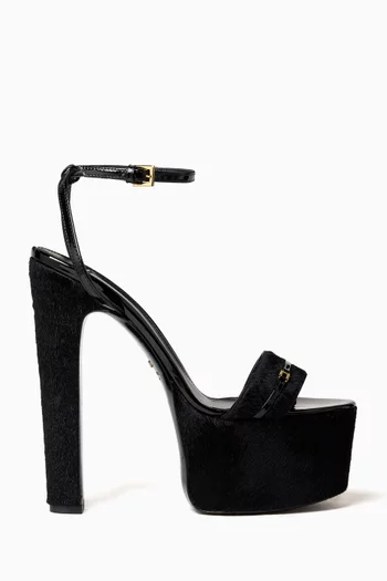 Platform Sandals in Calfskin Leather