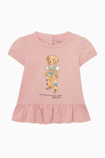 Bear Graphic T-Shirt in Cotton