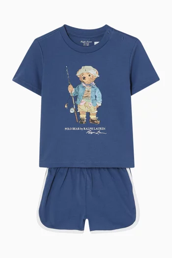 Graphic T-Shirt & Shorts Set in Cotton
