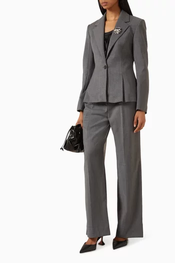 Veandra Peplum Blazer in Wool-blend