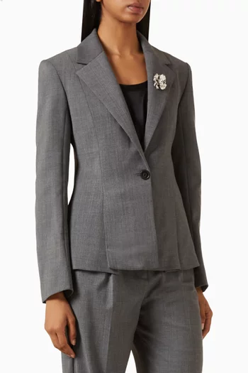 Veandra Peplum Blazer in Wool-blend