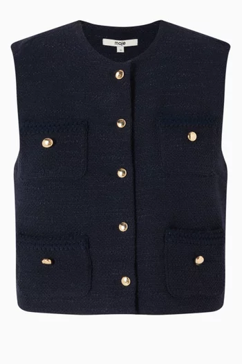 Sleeveless Jacket in Tweed