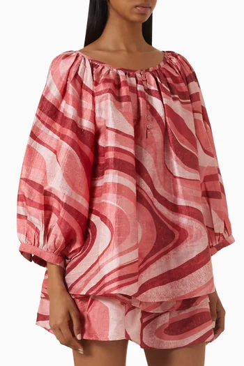 Shirred Blouse in Cotton