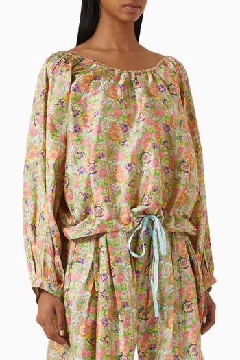 Sailfish Blouse in Silk Dupioni