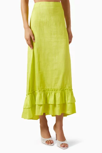 Cinch-back Midi Skirt
