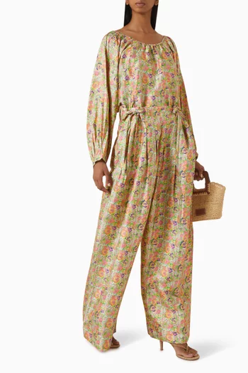 Banyan Pleated Snap Pants in Silk