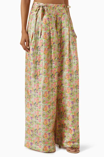 Banyan Pleated Snap Pants in Silk