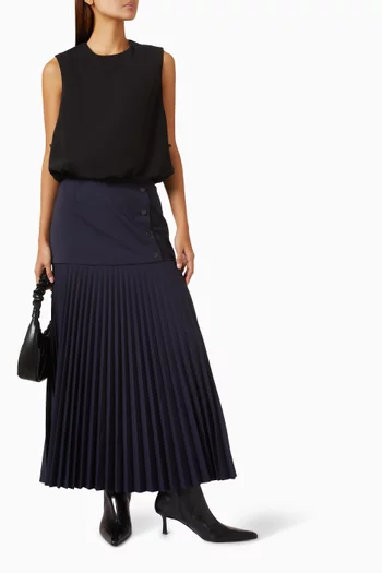 Selena Pleated Skirt in Wool-blend