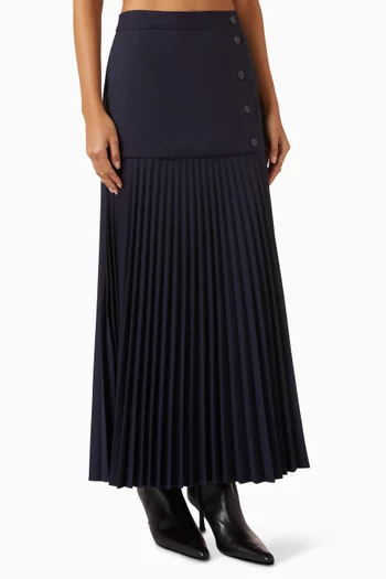 Selena Pleated Skirt in Wool-blend