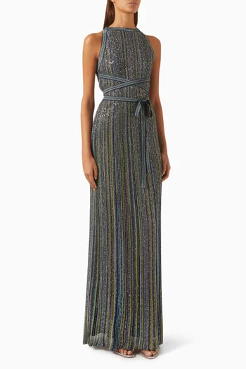 Sequin-embellished Knit Dress