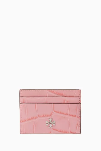 Charlie Card Case in Croc-embossed Leather
