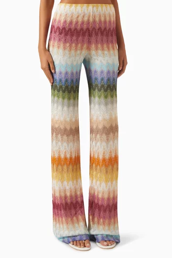 Flared-leg Knit Pants