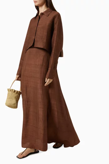 Monroe Adjustable Maxi Bustle Skirt in Silk