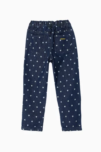Lino Heart Pants in Denim