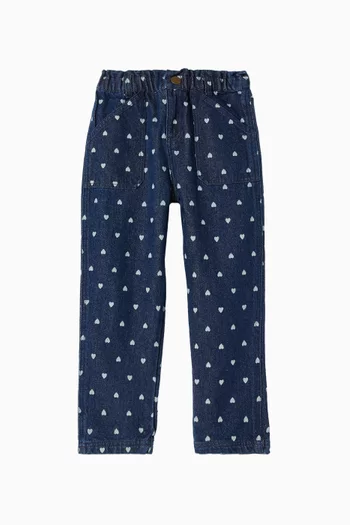 Lino Heart Pants in Denim