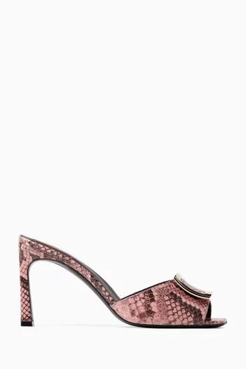 Trompette 85 Mule Sandals in Reptile-print Calfskin