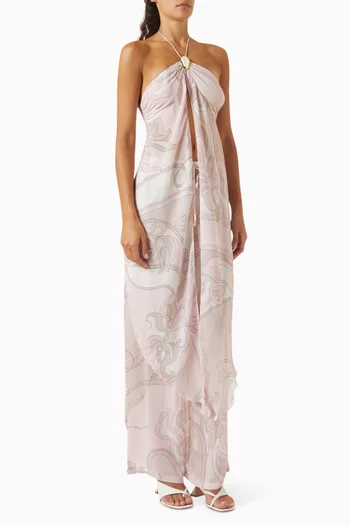 Coral Moonstone Drape Top