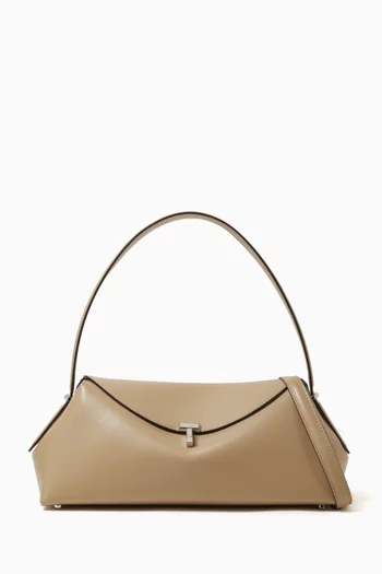 Small T-lock Shoulder Bag in Smooth Leather